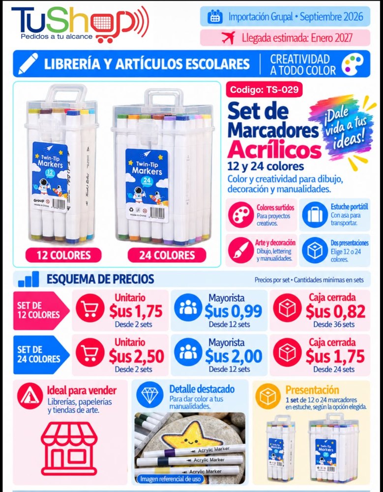 Marcadores acrilicos 24u CAJA CERRADA · CAJA CERRADA
