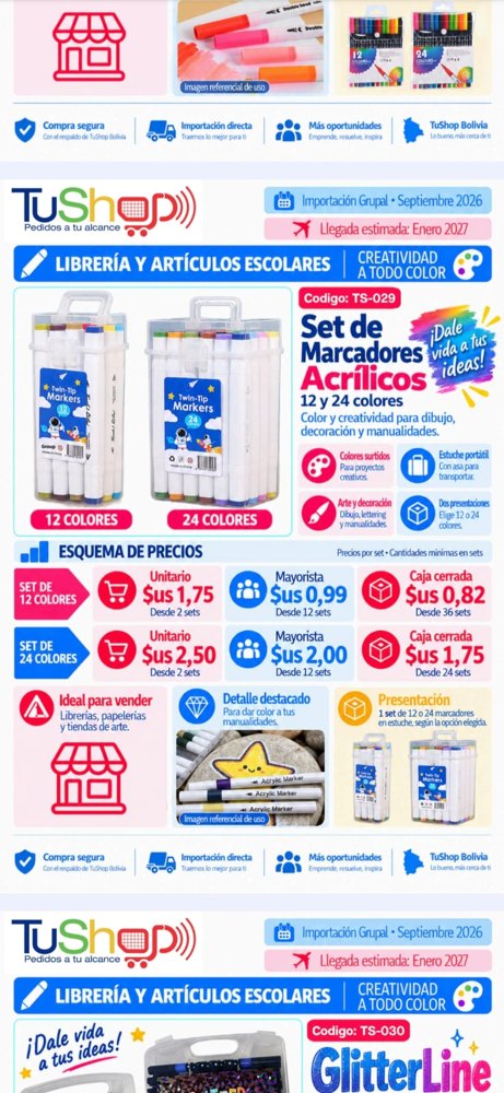 SET 12 MARCADORES ACRILICOS CAJA CERRADA · CAJA CERRADA