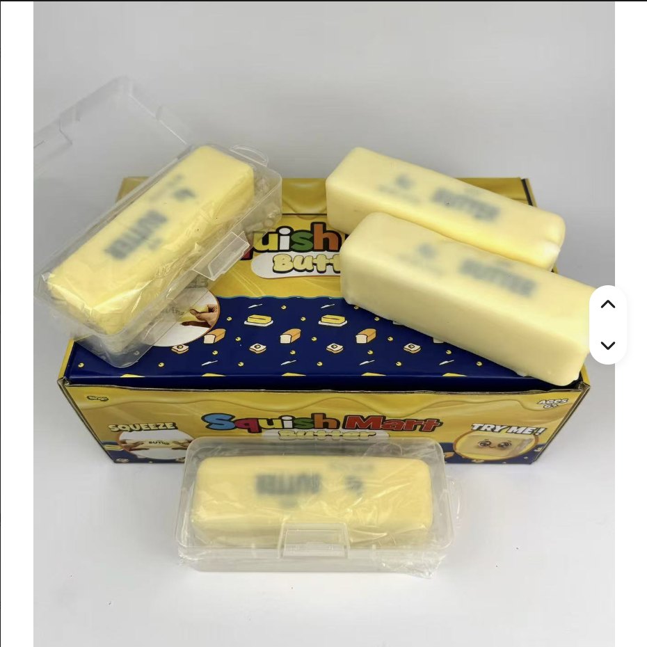 🧈 Salted Butter Squishy – Barra de Mantequilla Sensorial CROCANTE · Version crocante