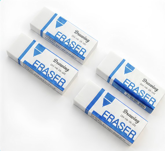 ✏️ CleanErase Pro – Borrador Blanco Rectangular Escolar