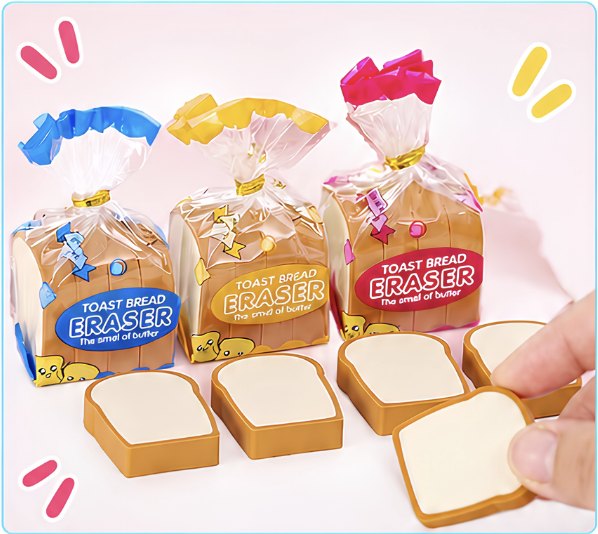 🍞 Toast Bread Kawaii – Borrador 3D en Forma de Pan Tostado