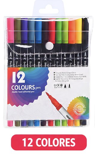 🖍️ Mairun DualTip Art – Marcadores Artísticos de Doble Punta · Set de 12 unidades