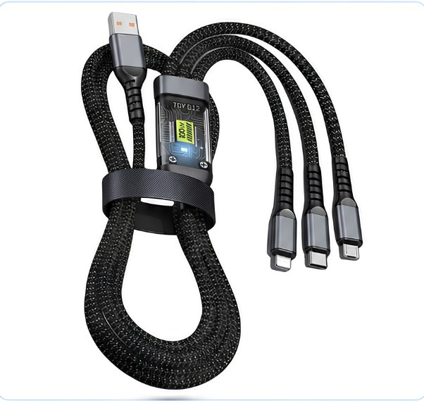 🔌 PowerLink 3 en 1 – Cable de Carga Rápida con Pantalla Digital
