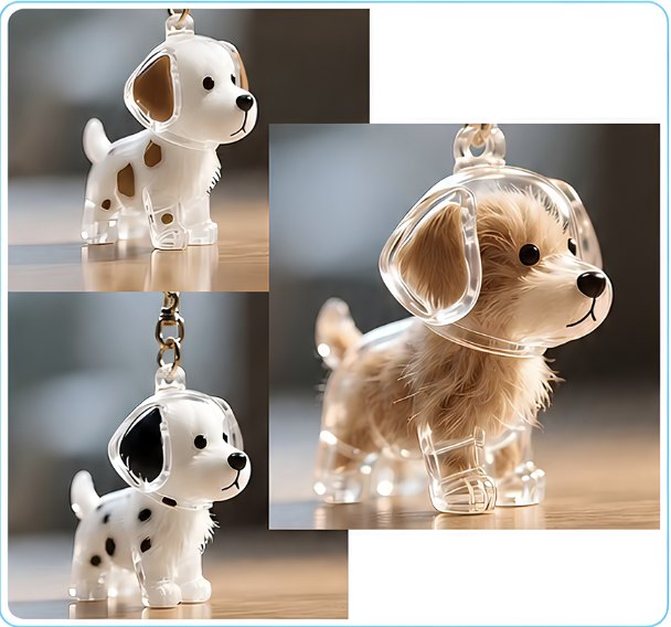 🐶 Pet Memory Charm – Llavero Transparente para Pelito de Mascota