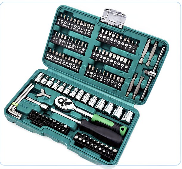 🧰 Ratchet Master 130 PCS – Set de Dados, Puntas y Llave de Carraca