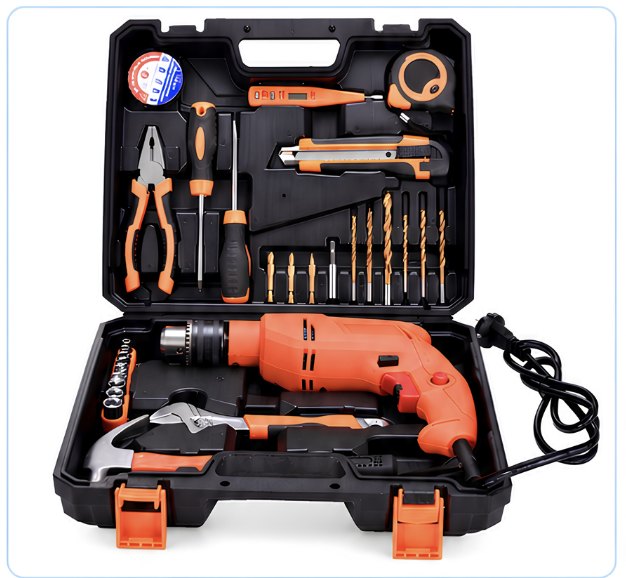 🧰 PowerFix 30 PCS – Maleta de Herramientas con Taladro Eléctrico