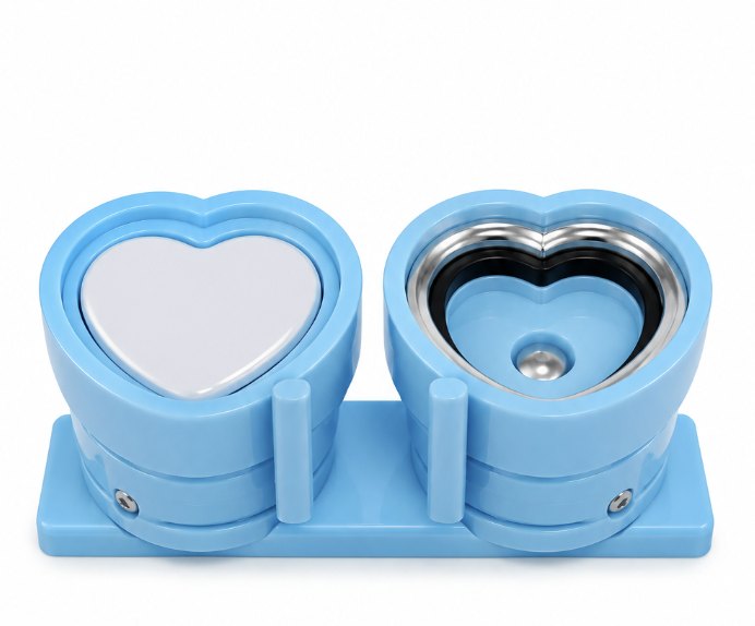 💚 BadgeMold Pro Corazón – Cabezal para Botonera · Modelo de corazon